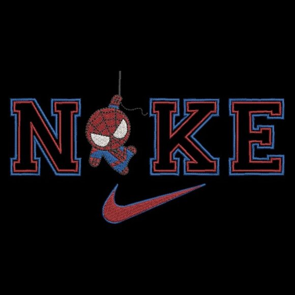 Nike Chibi Spiderman Embroidered Adult Unisex Crewneck Sweatshirt Marvel - Picture 1 of 7